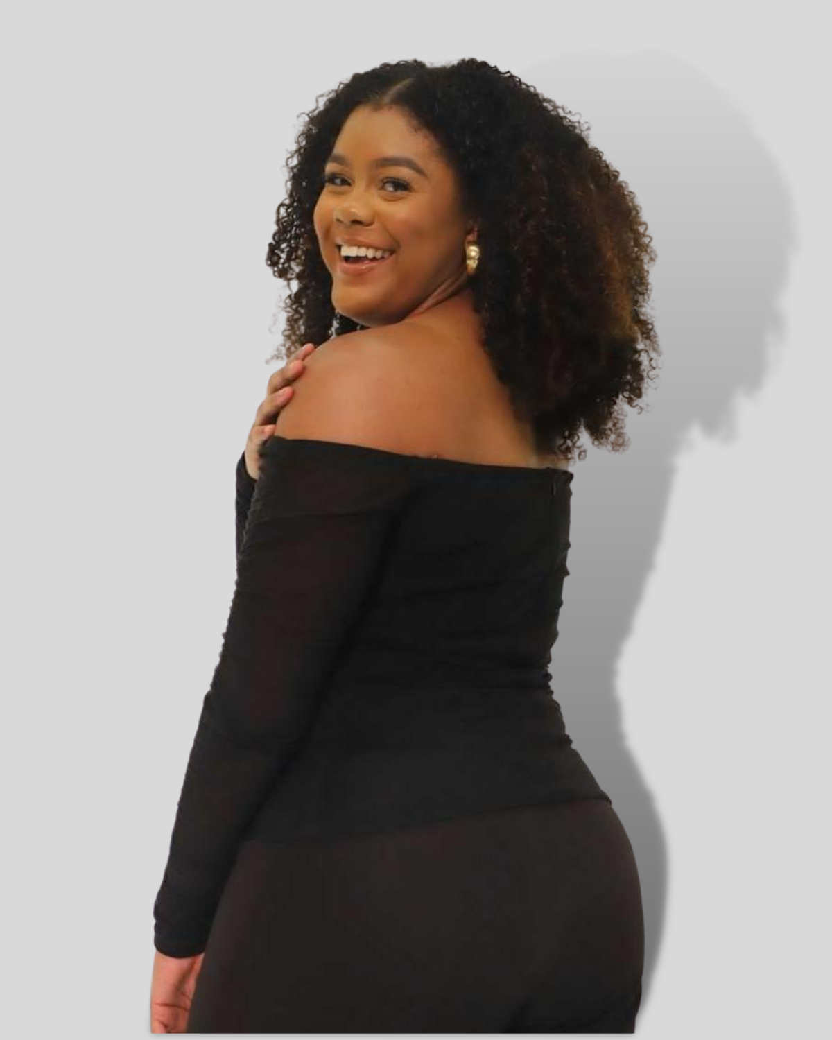 Tall Black Off-Shoulder Top