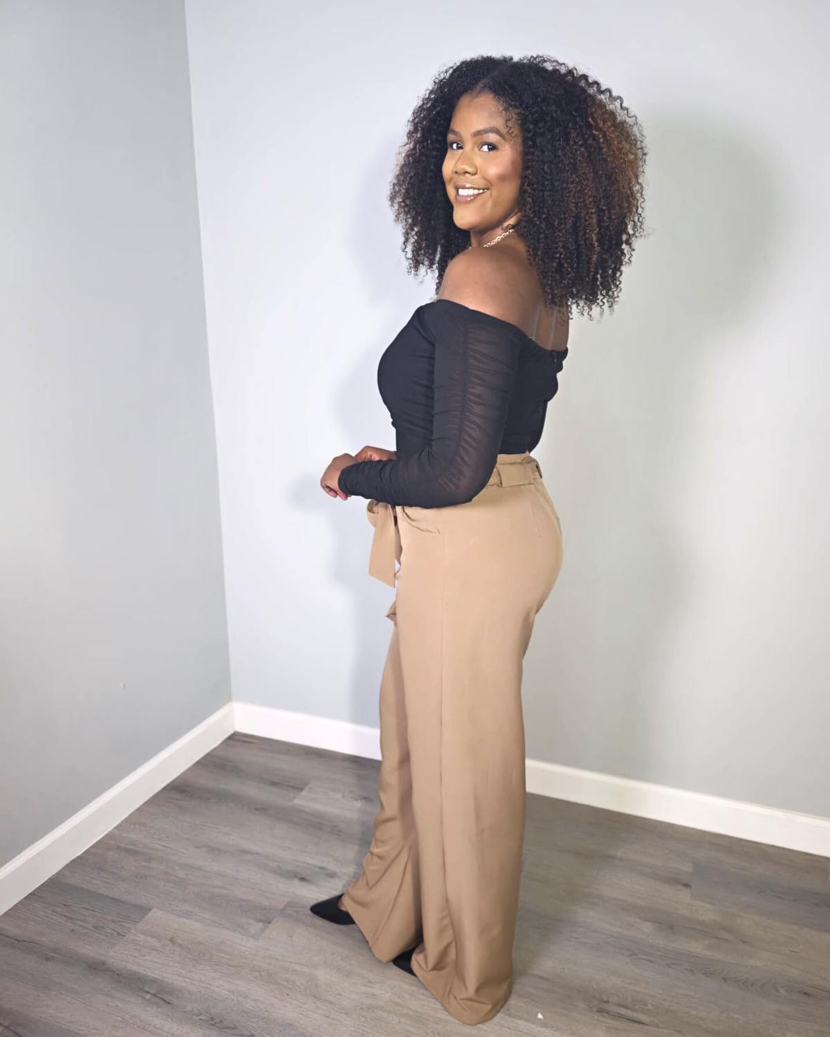Maddie Tall Tan Wide Leg Pant