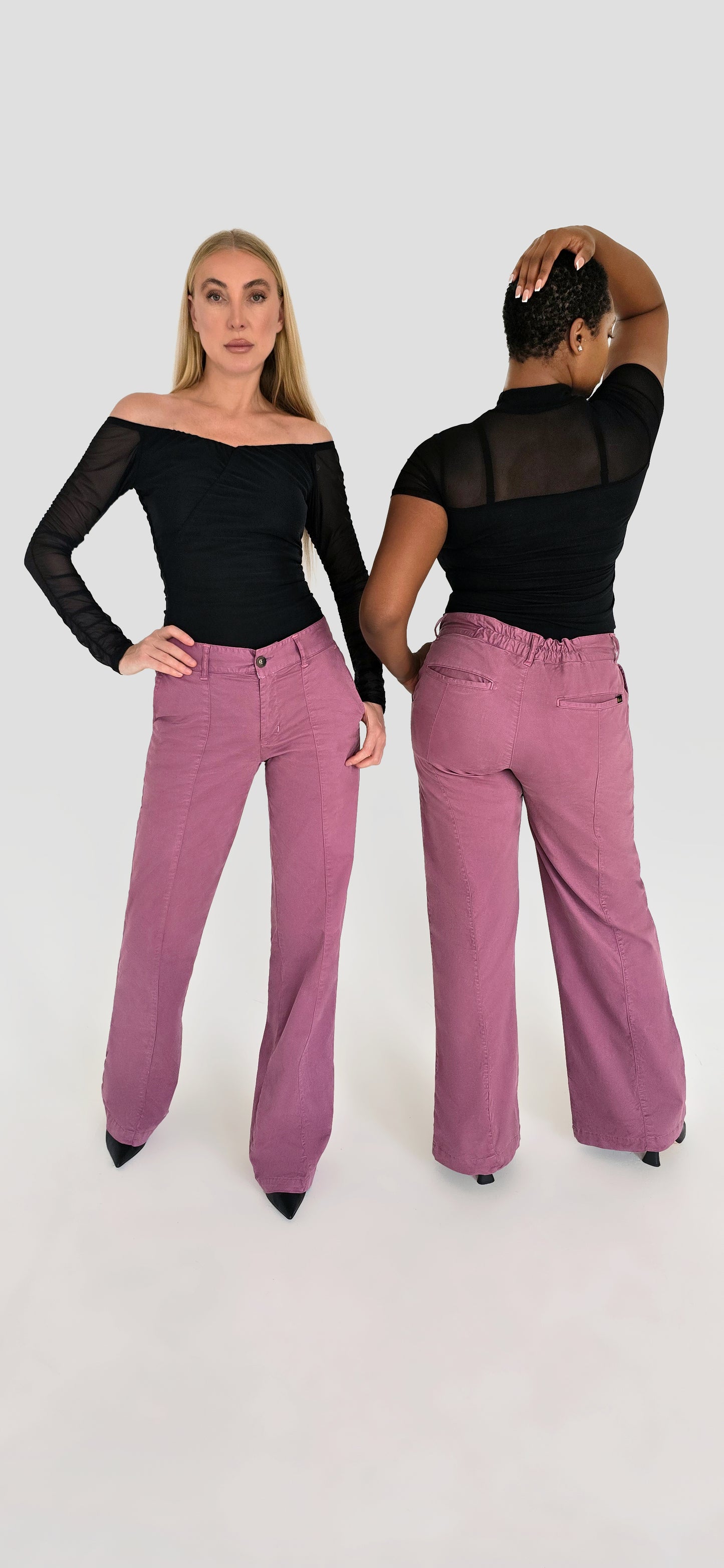 Nia Adjustable Inseam Chino Pant - Mauve