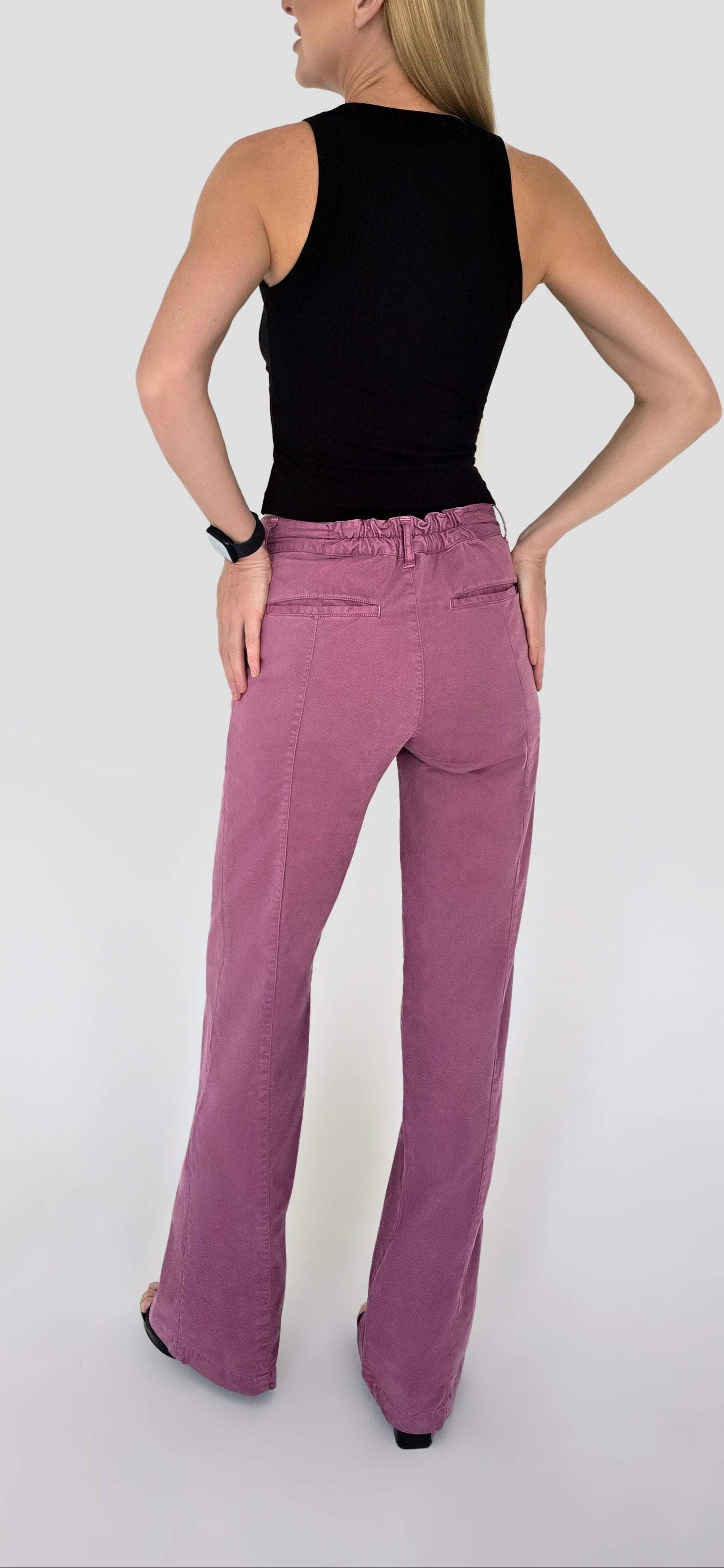 Nia Adjustable Inseam Chino Pant - Mauve