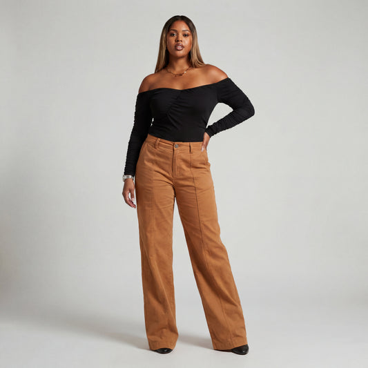 Nia Adjustable Inseam Chino Pant - Mocha
