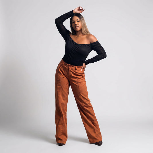 Nia Adjustable Inseam Chino Pant - Mocha